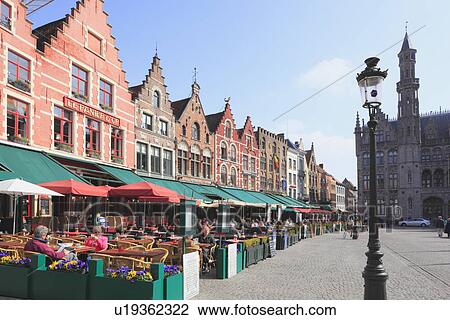 Stock Image - Merchant Houses at Town Square. Fotosearch