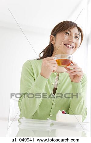 Mid Adult Woman Having Tea and Cake View Large Photo Image Stock Image - Mid Adult Woman Having Tea and Cake. Fotosearch