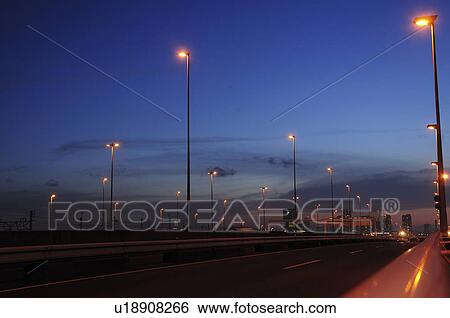 Stock Photograph - Motorway at Night. Fotosearch