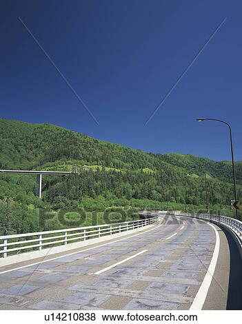 Stock Photo - Motorway in Mountains. Fotosearch
