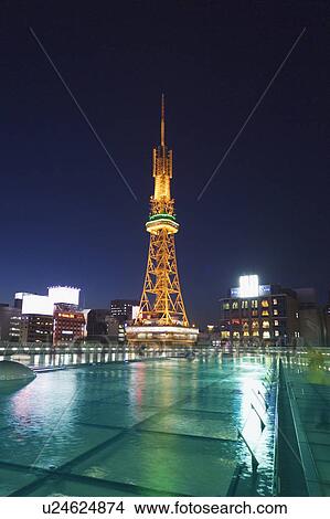 Picture - Oasis 21 and nagoya TV Tower at Night. Fotosearch