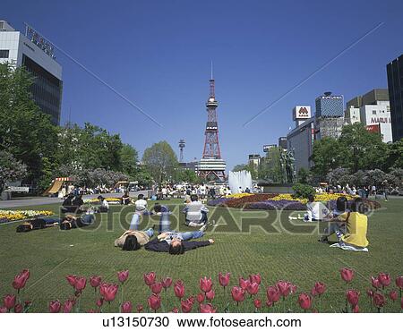 Odori Park View Large Photo Image Stock Image - Odori Park. Fotosearch