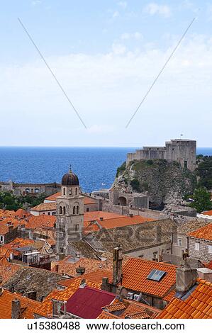 Old City and Adriatic Sea View Large Photo Image Stock Photo - Old City and Adriatic Sea. Fotosearch