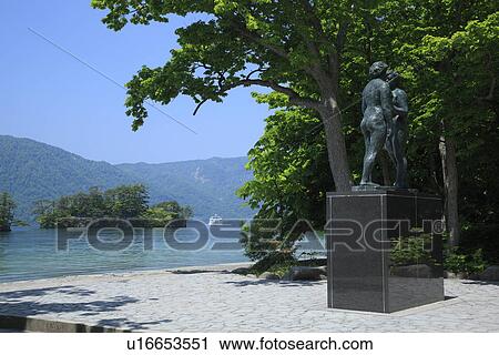 Otome-no zou (Statue of Ladies) by Towada lake View Large Photo Image Stock Image - Otome-no zou (Statue of Ladies) by Towada lake. Fotosearch