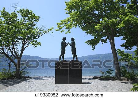 Stock Image - Otome-no zou (Statue of Ladies) by Towada lake. Fotosearch