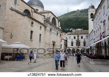 Pedestrians in Old City View Large Photo Image Stock Image - Pedestrians in Old City. Fotosearch