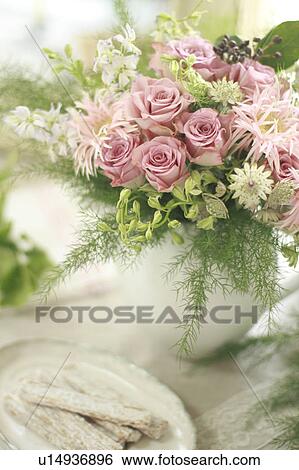 Pink Bouquet and Sweets View Large Photo Image Stock Photograph - Pink Bouquet and Sweets. Fotosearch