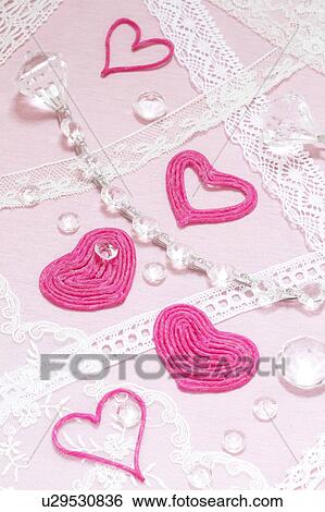 Pink Love Hearts and Lace View Large Photo Image Stock Photograph - Pink Love Hearts and Lace. Fotosearch