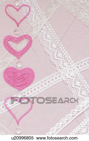 Pink Love Hearts and Lace View Large Photo Image Stock Photography - Pink Love Hearts and Lace. Fotosearch