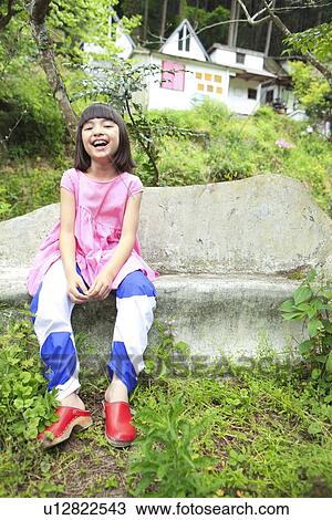 Portrait of Girl Sitting on Bench View Large Photo Image Stock Image - Portrait of Girl Sitting on Bench. Fotosearch