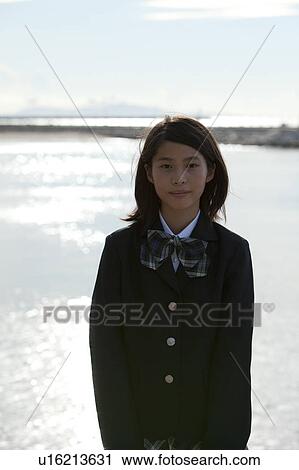 Stock Image - Portrait of Junior High School girl. Fotosearch