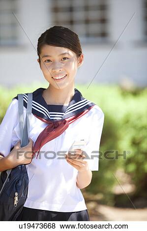 Stock Photo - Portrait of Junior High School girl. Fotosearch
