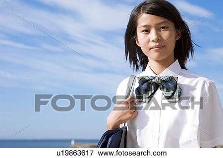 Stock Photo - Portrait of Junior High School girl. Fotosearch