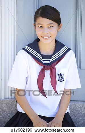 Portrait of Junior High School girl View Large Photo Image Stock Photograph - Portrait of Junior High School girl. Fotosearch