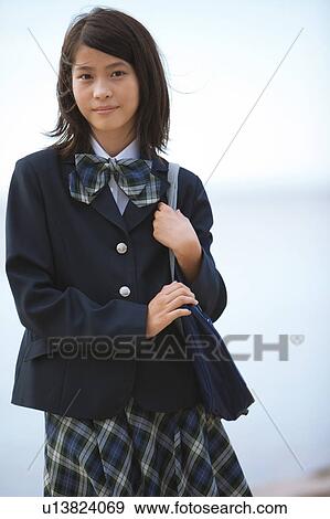 Stock Photo - Portrait of Schoolgirl. Fotosearch