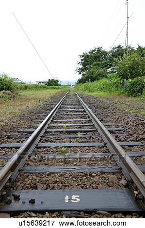 Stock Photo - Railroad track, Miyazaki Prefecture, Kyushu, Japan. Fotosearch