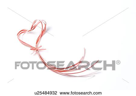Stock Image - Ribbon in Love Heart Shape. Fotosearch