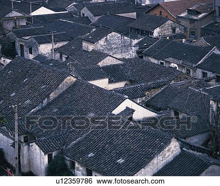 Stock Photograph - Roofs of Houses. Fotosearch