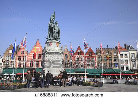Sculptures of Jan Breydel and Pieter de Coninck at Town Square View Large Photo Image Stock Image - Sculptures of Jan Breydel and Pieter de Coninck at Town Square. Fotosearch