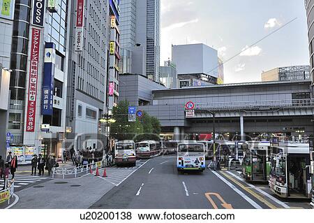 Shibuya Station West Entrance View Large Photo Image Stock Photo - Shibuya Station West Entrance. Fotosearch