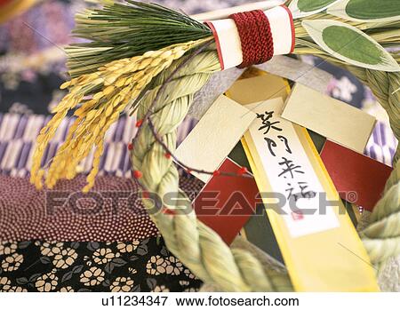 Stock Photo - Shimenawa (Japanese Shinto Wreath for New Year). Fotosearch