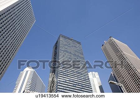 Shinjuku Skyscrapers, Low Angle View View Large Photo Image Picture - Shinjuku Skyscrapers, Low Angle View. Fotosearch