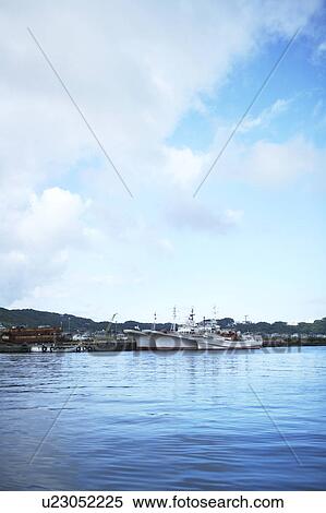 Stock Photography - Ships Moored at Harbour. Fotosearch