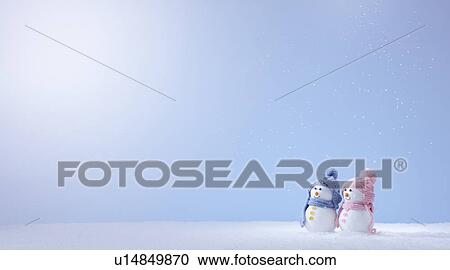 Snowman Couple View Large Photo Image Stock Image - Snowman Couple. Fotosearch