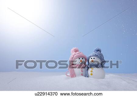 Stock Image - Snowman Couple. Fotosearch