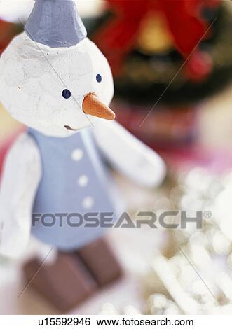 Stock Photograph - Snowman figurine. Fotosearch
