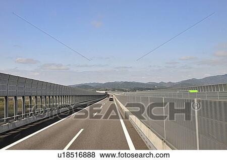 Stock Photo - Sound Barriers at Shin-meishi Expressway. Fotosearch