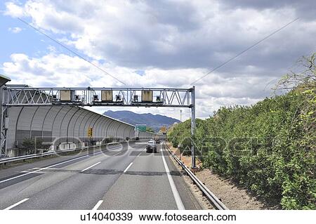 Speed Cameras Over Chugoku Expressway View Large Photo Image Stock Photo - Speed Cameras Over Chugoku Expressway. Fotosearch