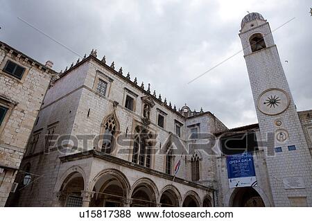 Sponza Palace and Bell Tower View Large Photo Image Stock Photo - Sponza Palace and Bell Tower. Fotosearch