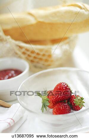 Strawberries and Baguette View Large Photo Image Stock Photography - Strawberries and Baguette. Fotosearch