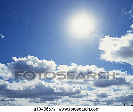 Sun and Cumulus Clouds View Large Photo Image Stock Photo - Sun and Cumulus Clouds. Fotosearch