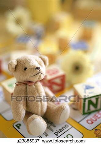 Stock Photo - Teddy bear and toys. Fotosearch