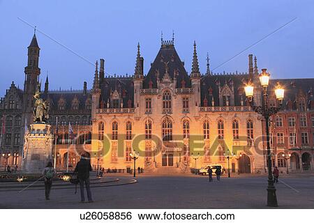 Stock Photograph - The Provincial Court at Night. Fotosearch