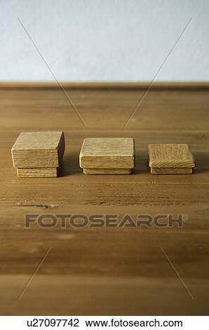 Stock Image - Three wooden boxes. Fotosearch