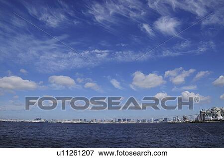 Stock Photo - Tokyo Skyline Seen From Wakasu Kaihin Park. Fotosearch