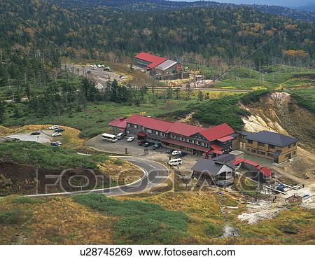Toshichi-Onsen Hot Spring View Large Photo Image Stock Photo - Toshichi-Onsen Hot Spring. Fotosearch