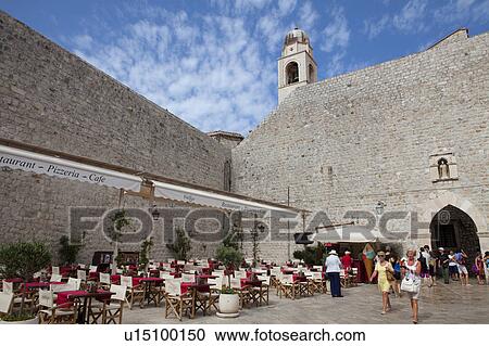 Town Square with Restaurant View Large Photo Image Stock Image - Town Square with Restaurant. Fotosearch