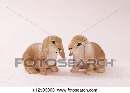 Two Decorative Rabbits View Large Photo Image Stock Image - Two Decorative Rabbits. Fotosearch