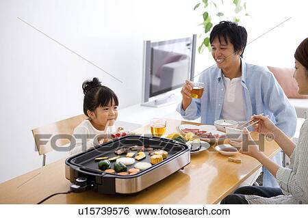 Two Parents and Daughter Eating View Large Photo Image Stock Photograph - Two Parents and Daughter Eating. Fotosearch