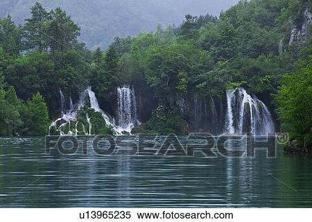 Stock Photography - Waterfall at Plitvice Lakes National Park. Fotosearch