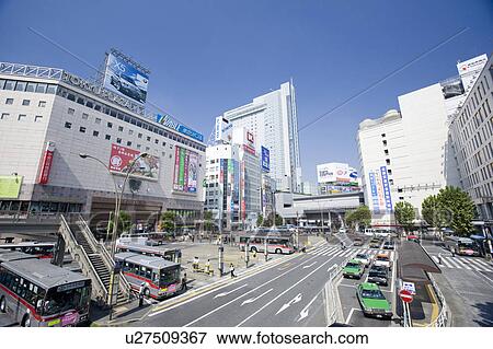West Entrance of Shibuya Station View Large Photo Image Stock Photo - West Entrance of Shibuya Station. Fotosearch