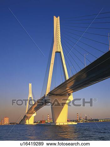 Yokohama Bay Bridge View Large Photo Image Stock Photo - Yokohama Bay Bridge. Fotosearch