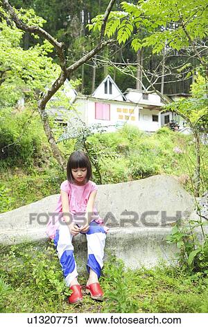 Young Girl Sitting on Bench View Large Photo Image Stock Image - Young Girl Sitting on Bench. Fotosearch