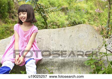 Young Girl Sitting on Bench View Large Photo Image Stock Photo - Young Girl Sitting on Bench. Fotosearch