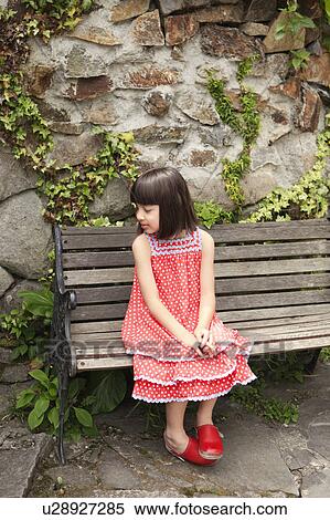 Young Girl Sitting on Bench View Large Photo Image Stock Photography - Young Girl Sitting on Bench. Fotosearch