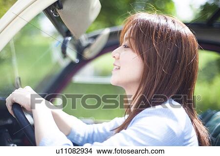 Young Woman Driving Covertible View Large Photo Image Picture - Young Woman Driving Covertible. Fotosearch